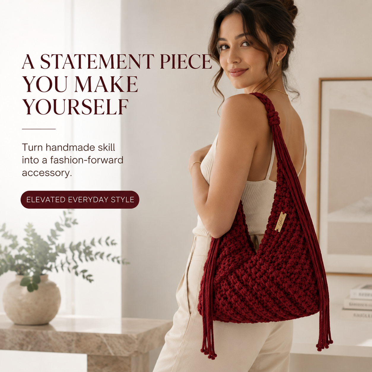 Boho Fringe Crochet Bag Pattern – 3-in-1 Convertible Shoulder Bag