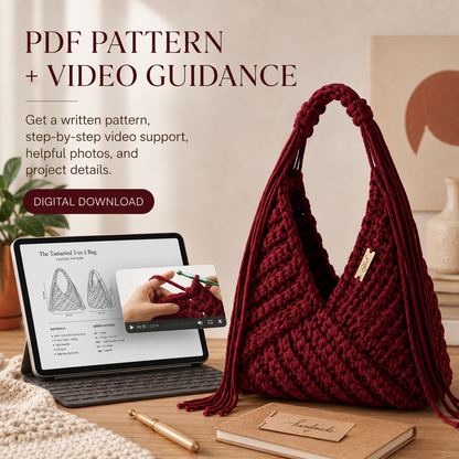 Boho Fringe Crochet Bag Pattern – 3-in-1 Convertible Shoulder Bag