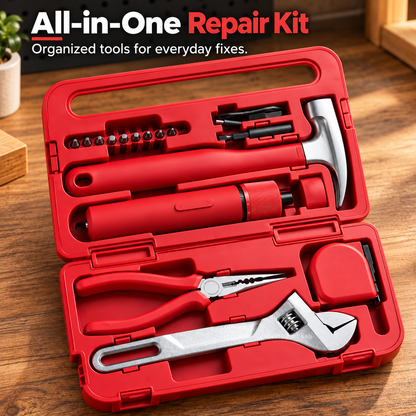 🛠️40-Piece Home Repair Tool Kit with 3.6V Electric Screwdriver & Organized Carry Case