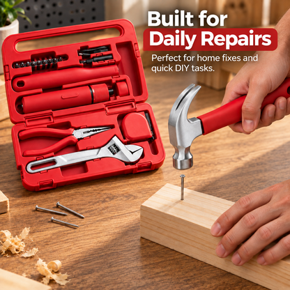 🛠️40-Piece Home Repair Tool Kit with 3.6V Electric Screwdriver & Organized Carry Case