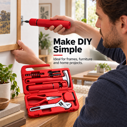 🛠️40-Piece Home Repair Tool Kit with 3.6V Electric Screwdriver & Organized Carry Case