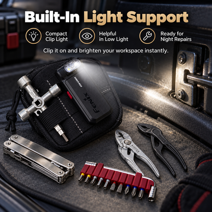 🛠️Compact EDC Repair Tool Kit – Mini Ratchet, Driver Bits, Pliers & Multi-Tool in Portable Zip Pouch