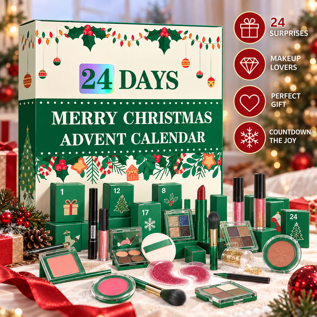 Makeup advent calendar Christmas gift for women and teen girls