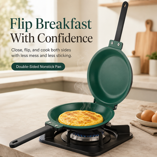🔥49% OFF 🍳 Double-Sided Flip Frying Pan – Nonstick Omelette & Pancake Maker