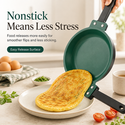 🔥49% OFF 🍳 Double-Sided Flip Frying Pan – Nonstick Omelette & Pancake Maker