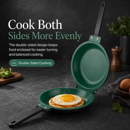 🔥49% OFF 🍳 Double-Sided Flip Frying Pan – Nonstick Omelette & Pancake Maker