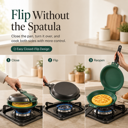 🔥49% OFF 🍳 Double-Sided Flip Frying Pan – Nonstick Omelette & Pancake Maker