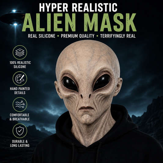 Ultra-Realistic Alien Silicone Mask – Adult Halloween Costume & Cosplay Prop