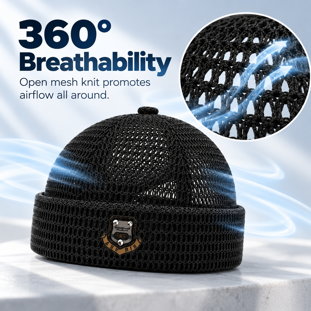 Men's 3-Pack Feather-Soft Blended Yarns Mesh Netting Beanies