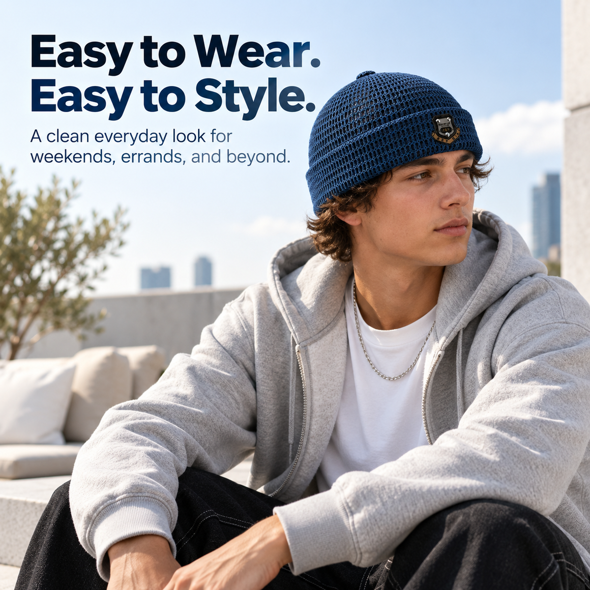 Men's 3-Pack Feather-Soft Blended Yarns Mesh Netting Beanies