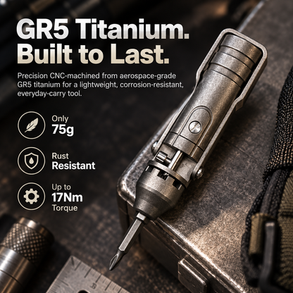 GR5 Titanium Pocket Screwdriver – 5-Bit Magnetic EDC Repair Tool