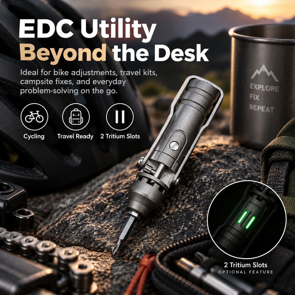 GR5 Titanium Pocket Screwdriver – 5-Bit Magnetic EDC Repair Tool