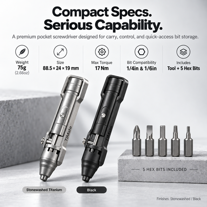 GR5 Titanium Pocket Screwdriver – 5-Bit Magnetic EDC Repair Tool