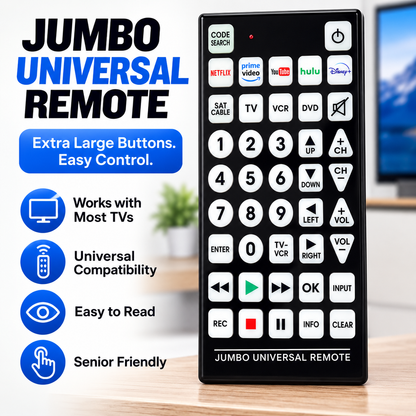 Limited Dexterity or Vision Big Button Universal Remote