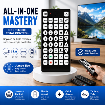 Limited Dexterity or Vision Big Button Universal Remote