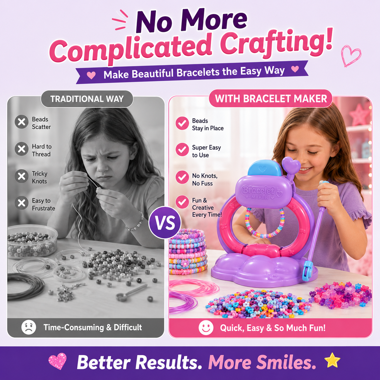 🔥 LAST DAY 50% OFF-✨ DIY Bracelet Maker Kit for Kids – Create Colorful Friendship Bracelets in Minutes 🎀