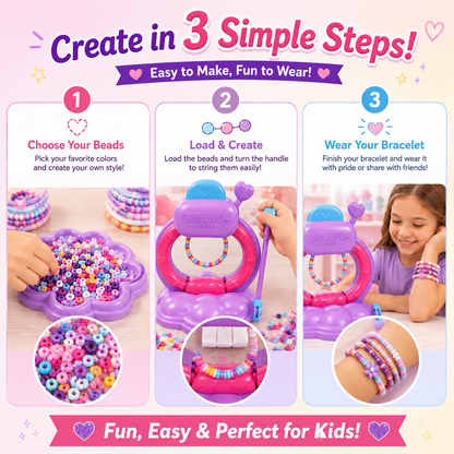 🔥 LAST DAY 50% OFF-✨ DIY Bracelet Maker Kit for Kids – Create Colorful Friendship Bracelets in Minutes 🎀