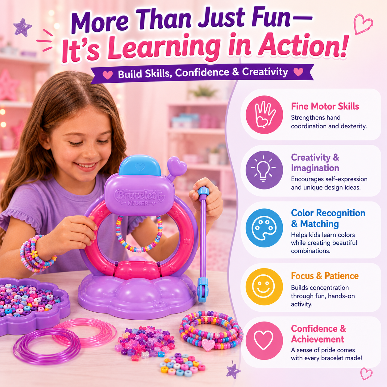 🔥 LAST DAY 50% OFF-✨ DIY Bracelet Maker Kit for Kids – Create Colorful Friendship Bracelets in Minutes 🎀