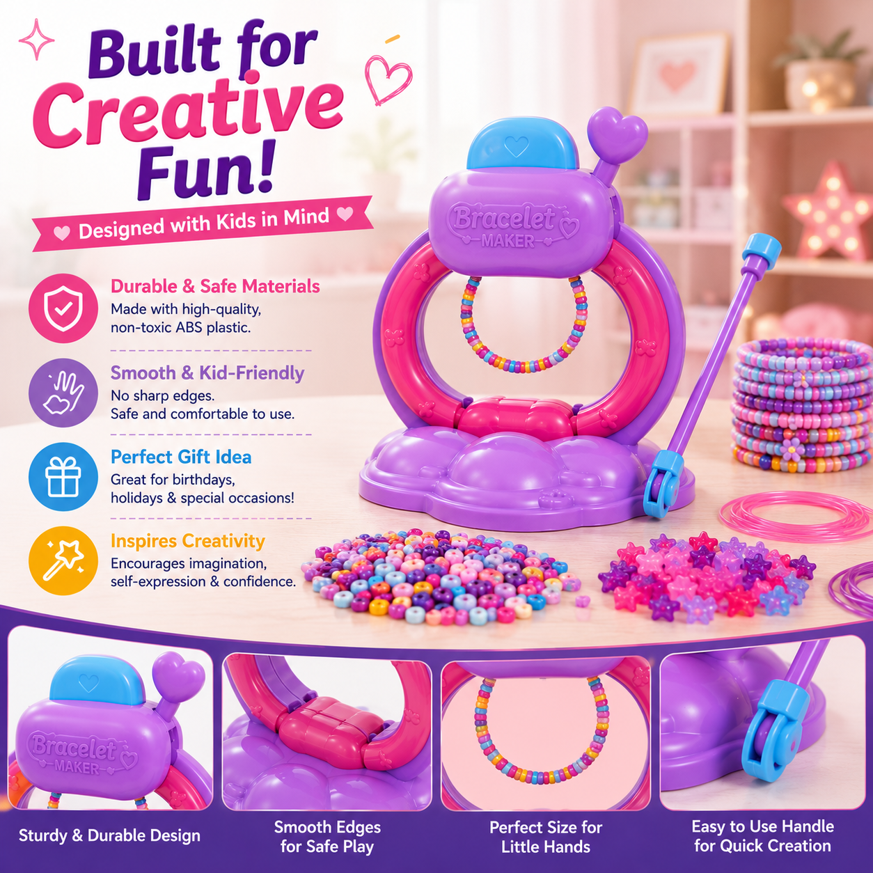 🔥 LAST DAY 50% OFF-✨ DIY Bracelet Maker Kit for Kids – Create Colorful Friendship Bracelets in Minutes 🎀