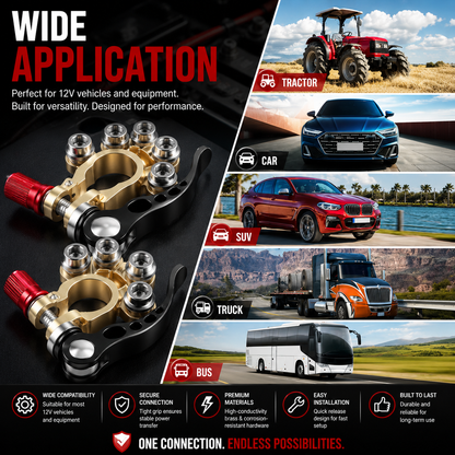 🚗2PCS 4-Way Quick Release Battery Terminal Connectors