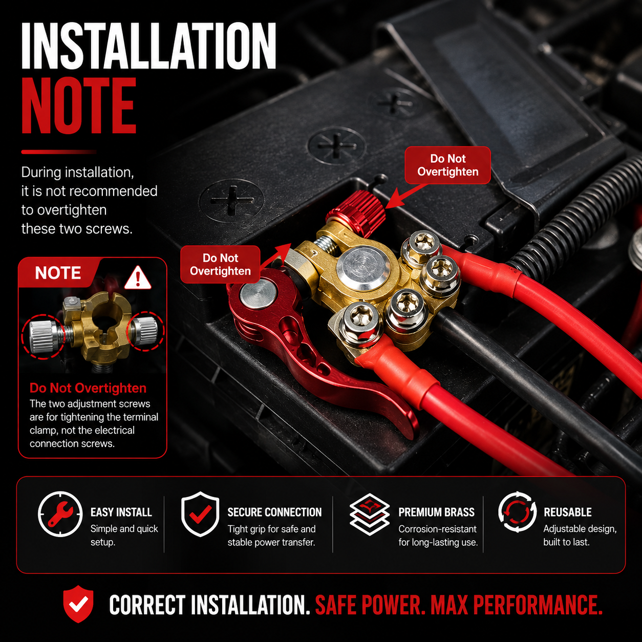 🚗2PCS 4-Way Quick Release Battery Terminal Connectors