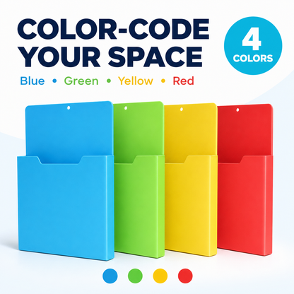 🗂️Magnetic File Organizer🧲 Wall-Mount Folder Holder for Classroom, Office, Whiteboard & Refrigerator