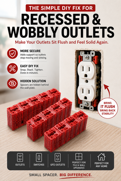🔥Snap-Apart Outlet Spacers – Fix Loose & Recessed Wall Outlets