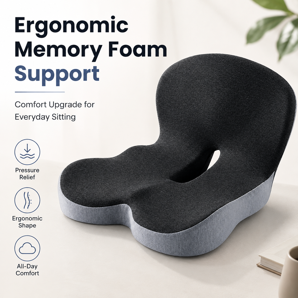 ✨50% off on the last day| Sitting All Day? This Cushion Helps Relieve Back & Tailbone Pressure Instantly