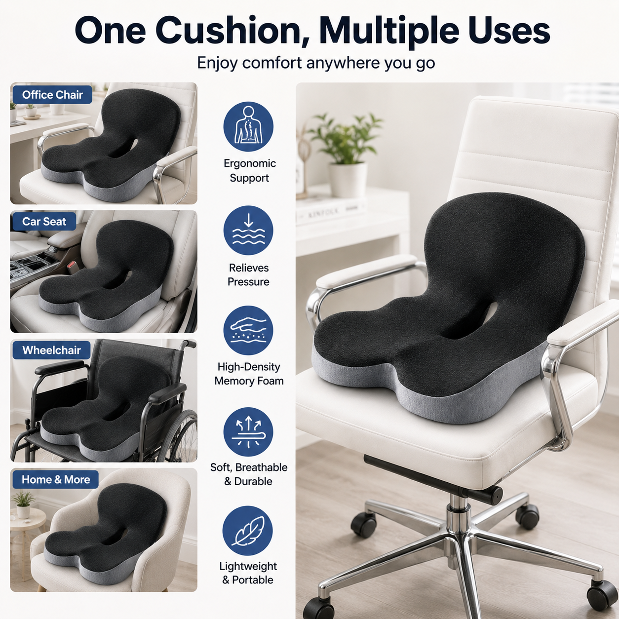 ✨50% off on the last day| Sitting All Day? This Cushion Helps Relieve Back & Tailbone Pressure Instantly