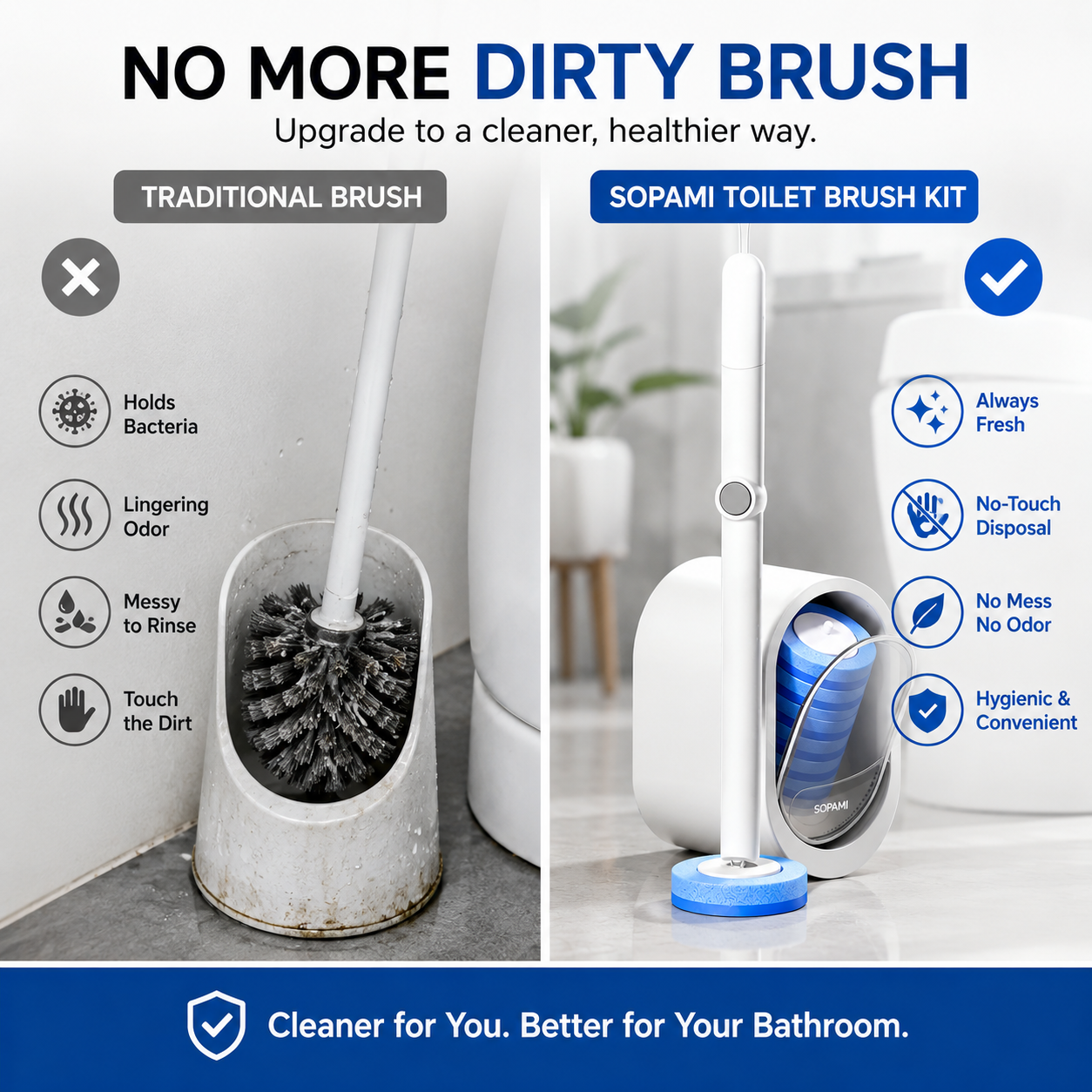 ✨Disposable Toilet Brush Kit | No-Touch Toilet Cleaner