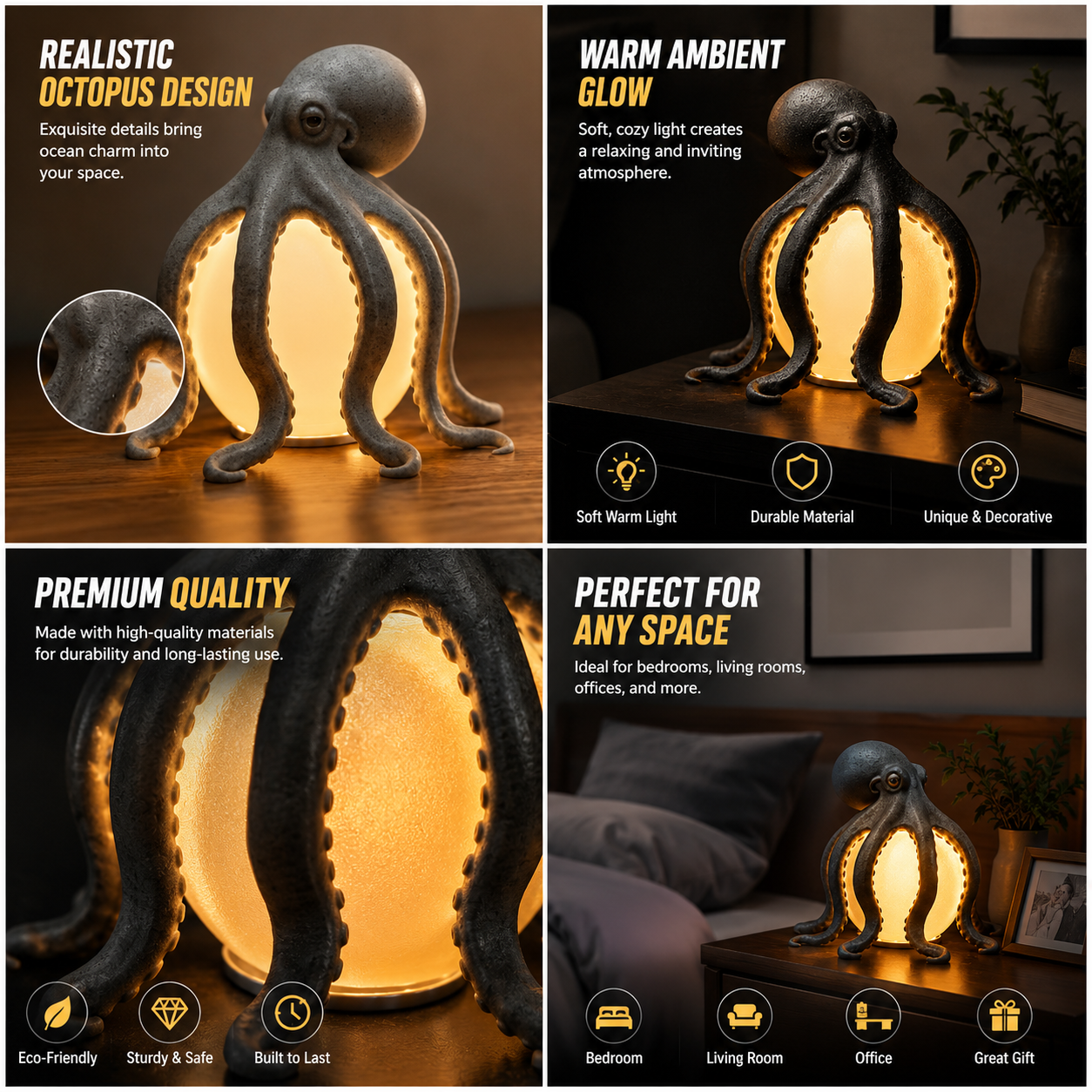 Octopus Ocean Decor Table Lamp