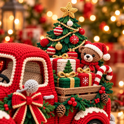 Christmas crochet pickup pattern with tree and seasonal decoration inspiration