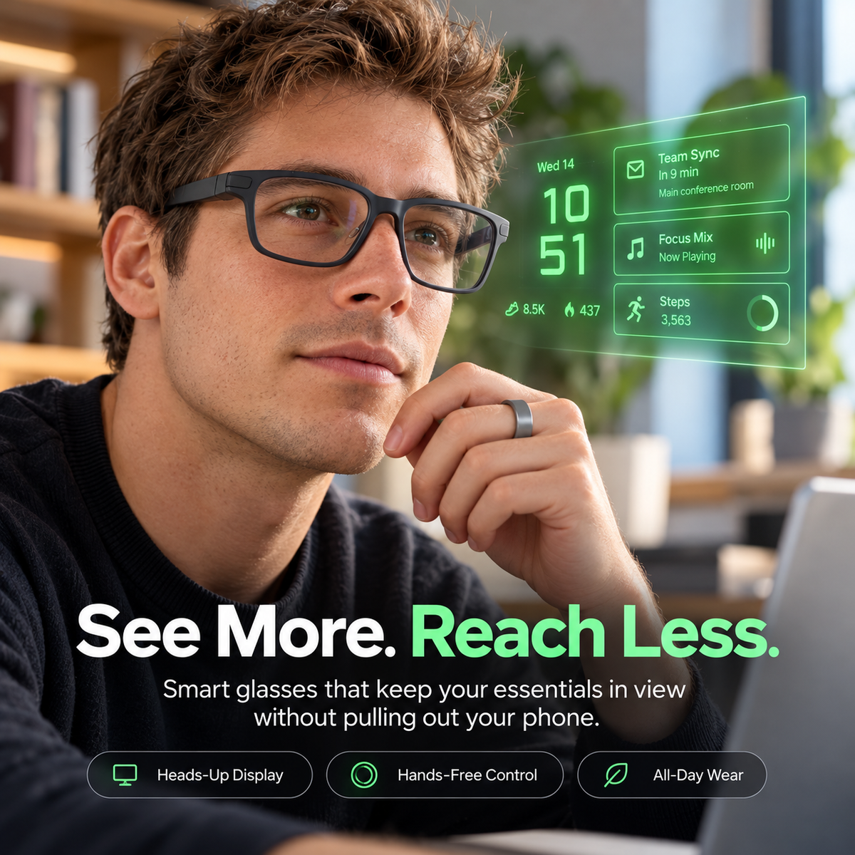 👓Even Realities G2 Smart Glasses – AI Heads-Up Display with Smart Ring Control for Everyday Life