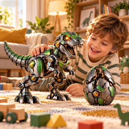 Mechanical T-Rex egg and robotic dinosaur design detail 8