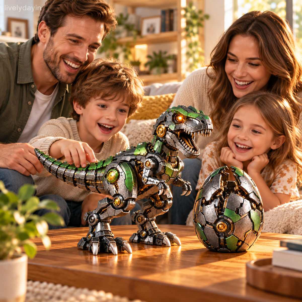 Mechanical T-Rex egg and robotic dinosaur design detail 7