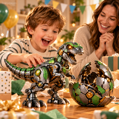 Mechanical T-Rex egg and robotic dinosaur design detail 6