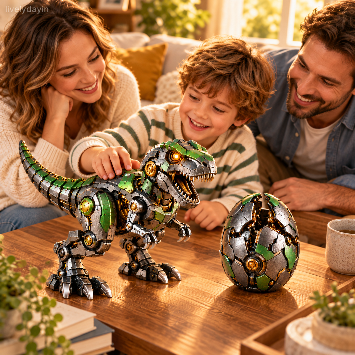 Mechanical T-Rex egg and robotic dinosaur design detail 4