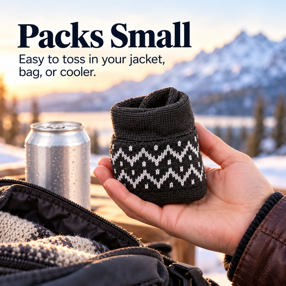 Winter Can Glove – Cozy Insulated Beverage Holder for Cold-Weather Hangouts
