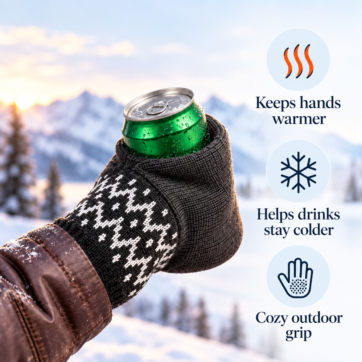 Winter Can Glove – Cozy Insulated Beverage Holder for Cold-Weather Hangouts
