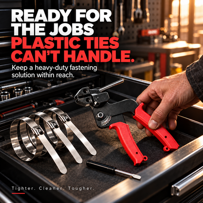 304 Stainless Steel Cable Tie Tool Kit – Tension, Trim & Release