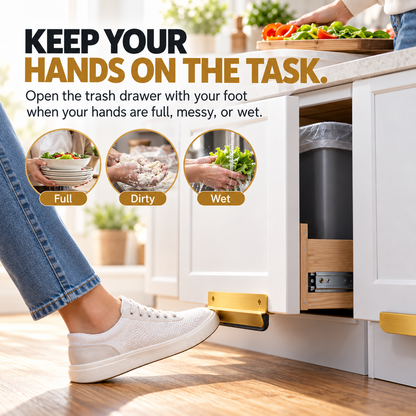 Hands-Free Cabinet Foot Pull – 4″ Aluminum Toe Opener