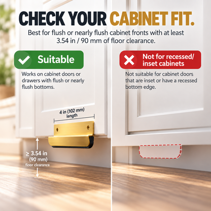 Hands-Free Cabinet Foot Pull – 4″ Aluminum Toe Opener