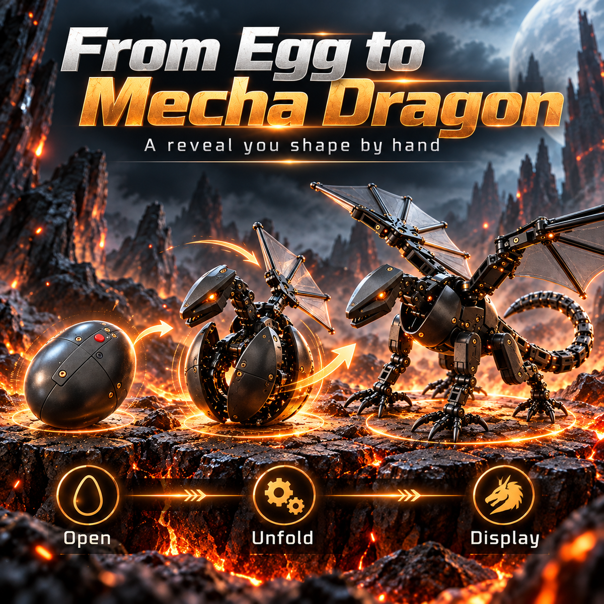 🥚🐉 DragonMorph – Egg to Dragon Transforming Mechanical Toy