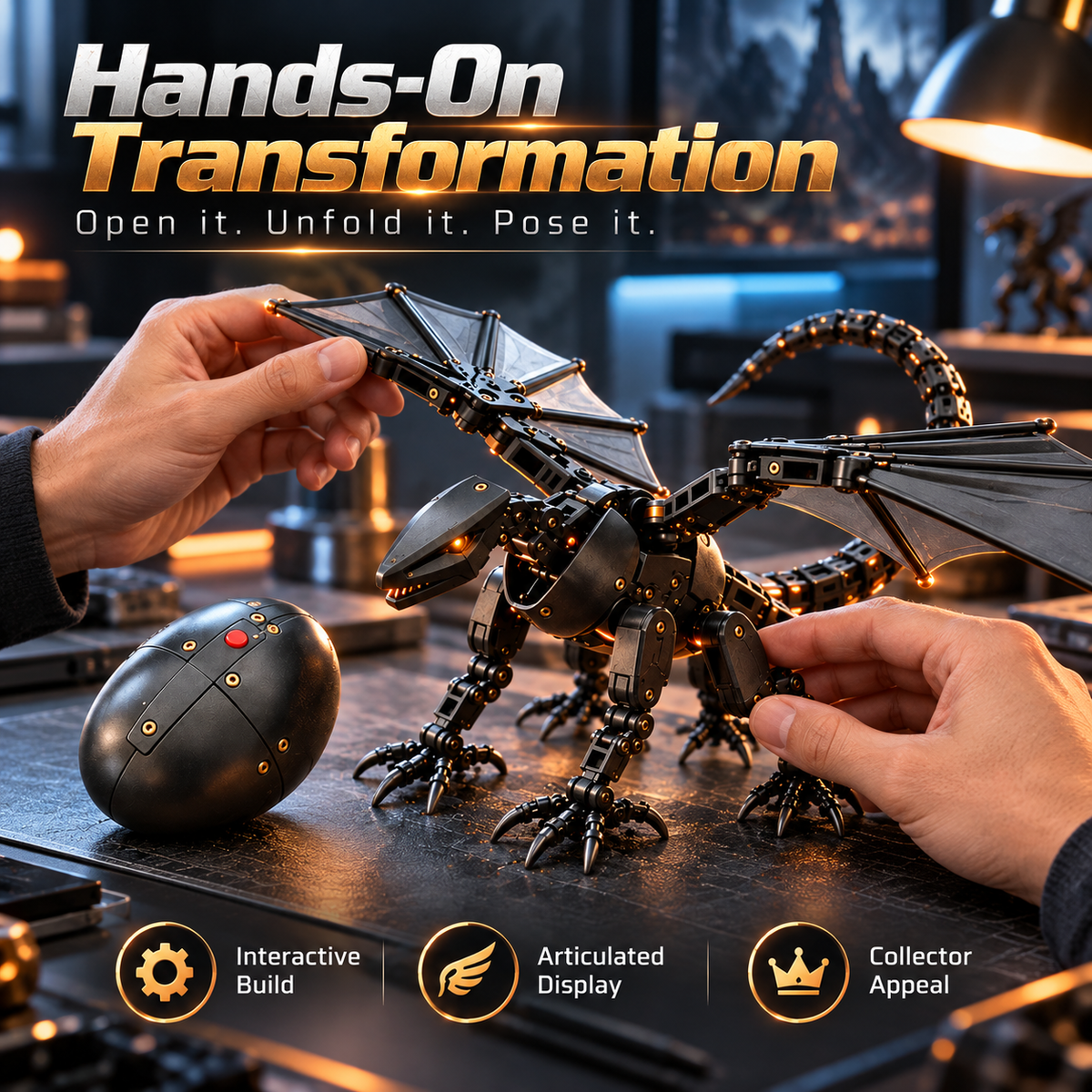 🥚🐉 DragonMorph – Egg to Dragon Transforming Mechanical Toy