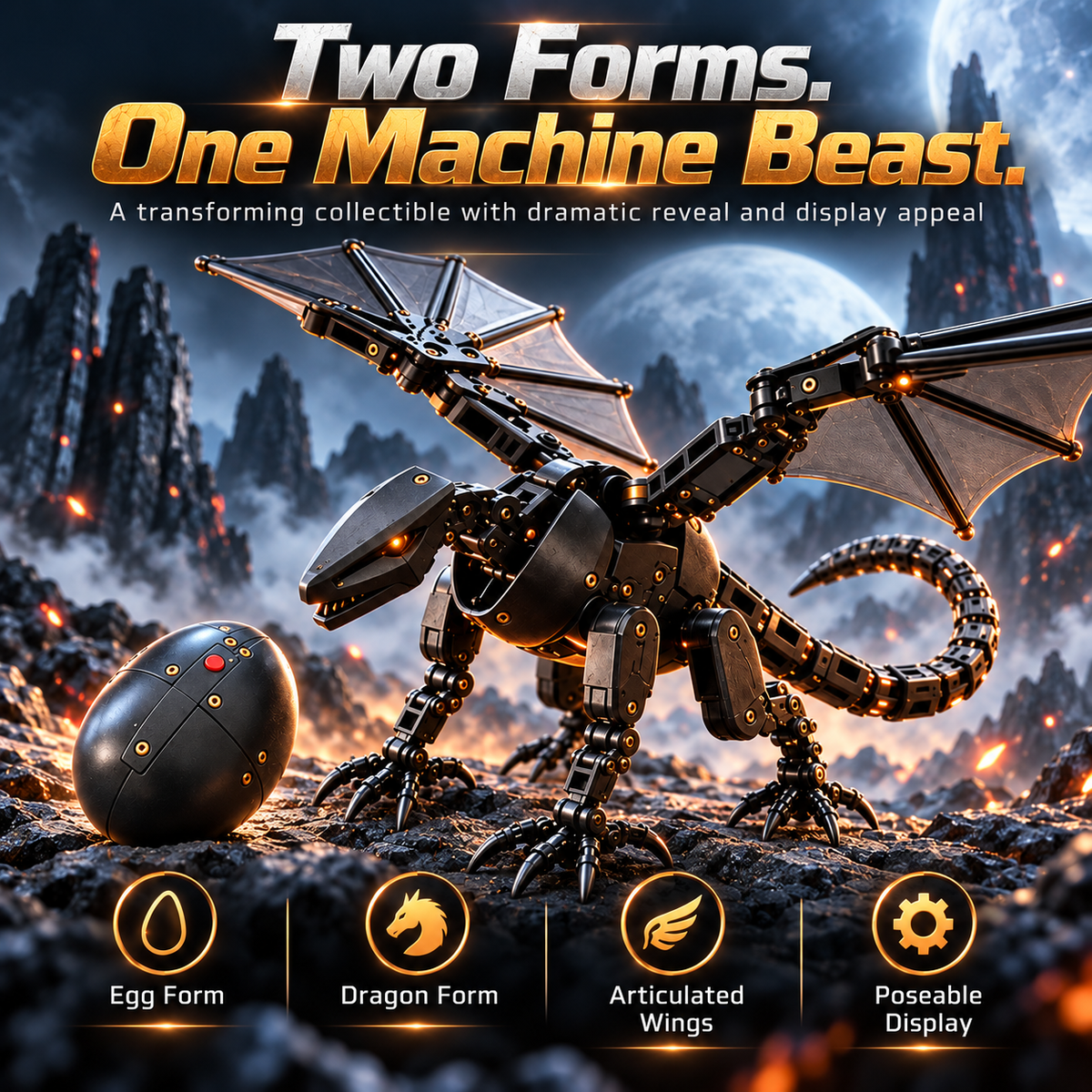 🥚🐉 DragonMorph – Egg to Dragon Transforming Mechanical Toy