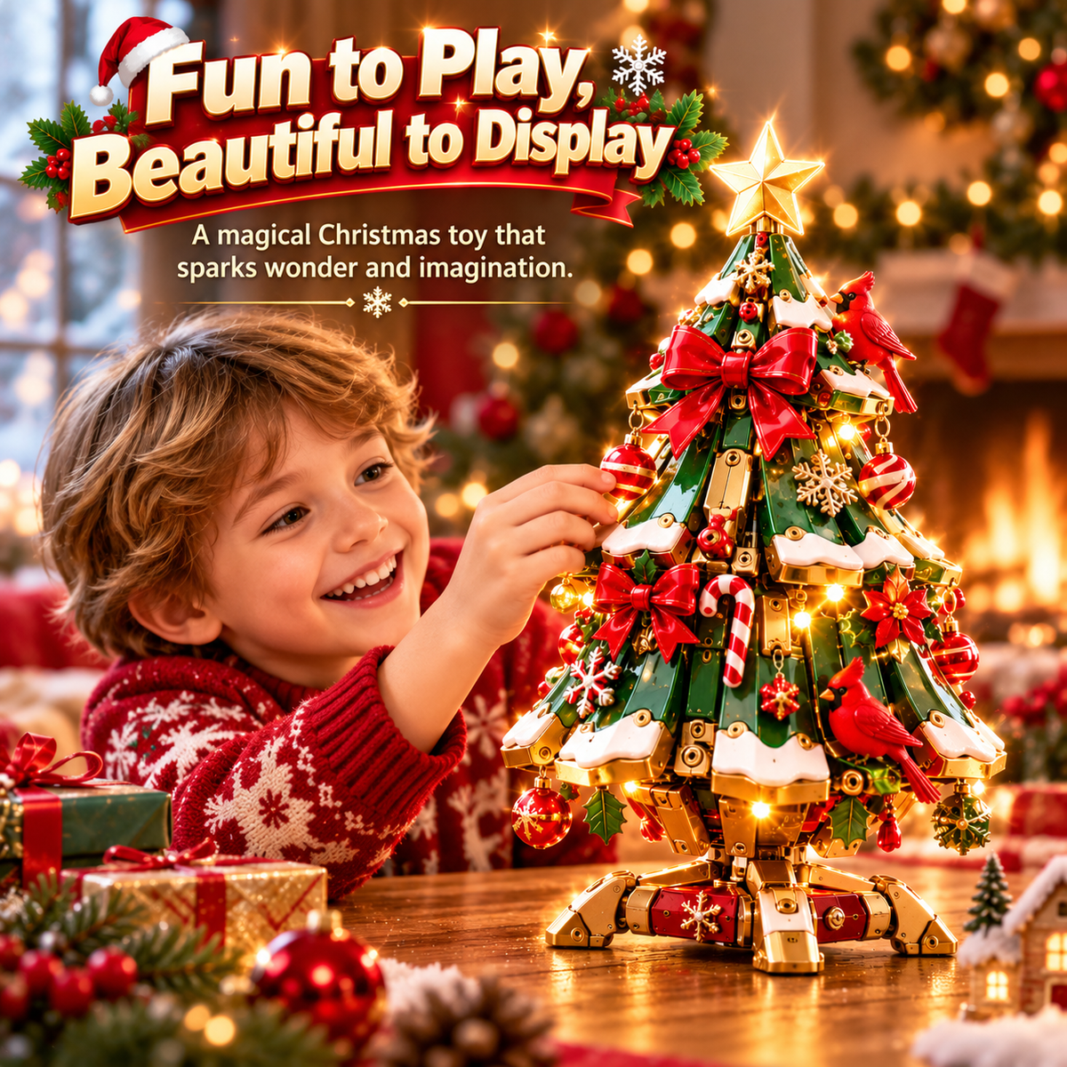 🔥 Egg-to-Christmas Tree Magical Transforming Toy🎄 Cardinal Christmas Tree Holiday Gift 🎁