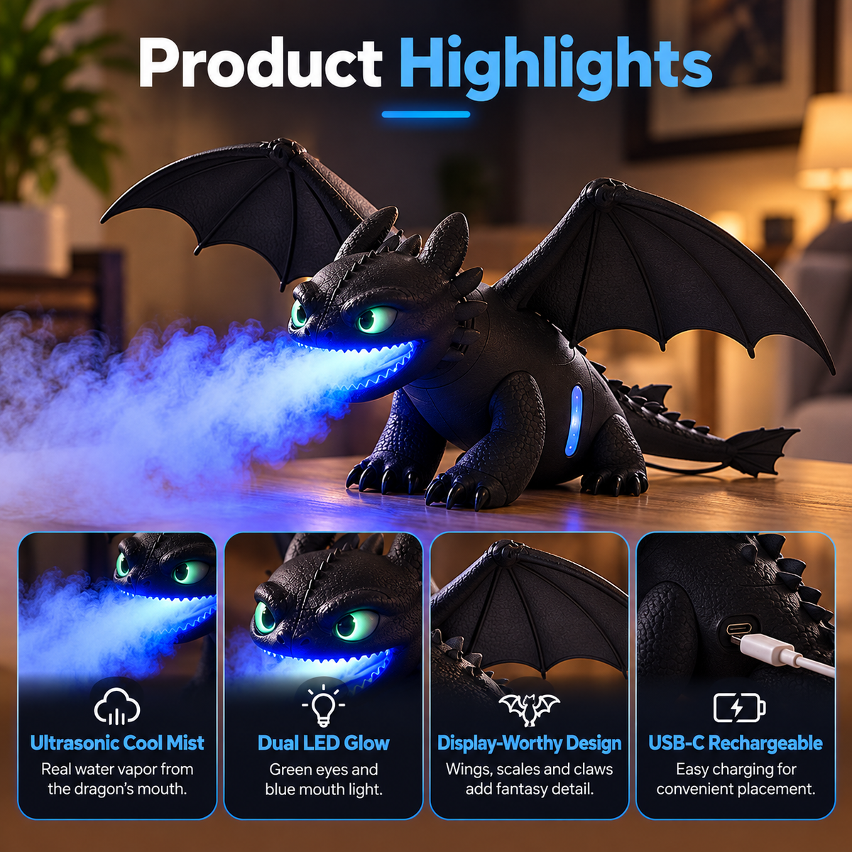 🐲HOT SALE-Toothless Dragon Humidifier