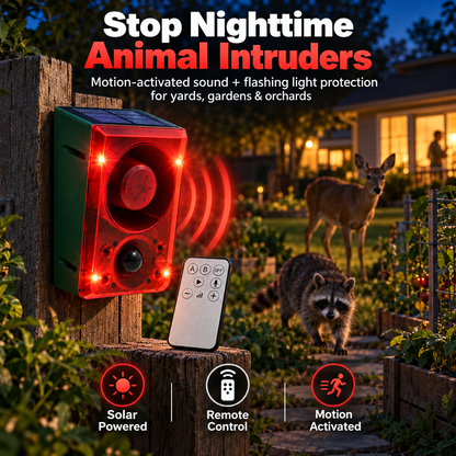 🔥Black Friday 50% OFF🎁🚨 Solar-Powered Outdoor Motion Alarm – Remote-Controlled Farm & Garden Security Siren