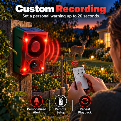 🔥Black Friday 50% OFF🎁🚨 Solar-Powered Outdoor Motion Alarm – Remote-Controlled Farm & Garden Security Siren