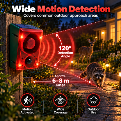 🔥Black Friday 50% OFF🎁🚨 Solar-Powered Outdoor Motion Alarm – Remote-Controlled Farm & Garden Security Siren